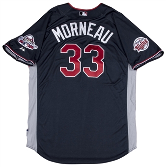 2009 Justin Morneau Game Used and Signed American League All-Star Navy Blue Batting Practice Jersey (PSA/DNA)